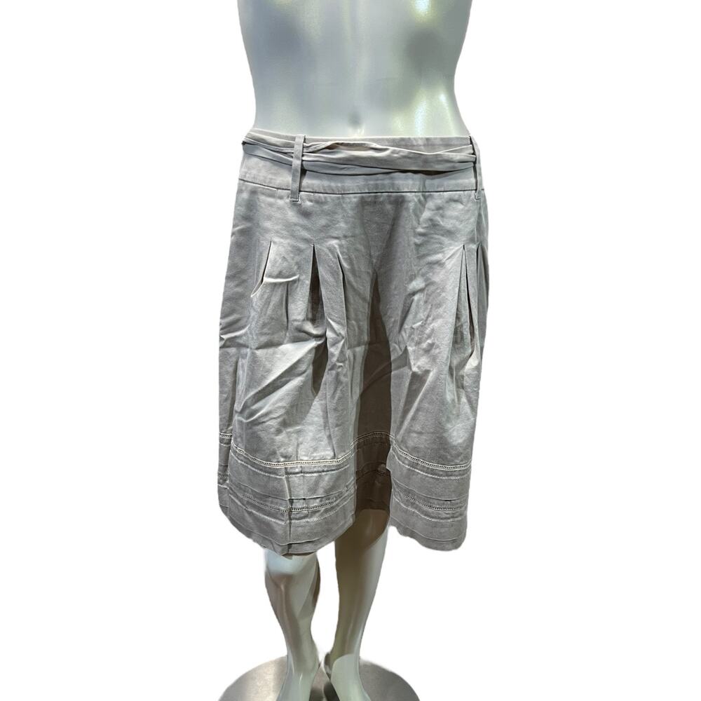 WHBM Size 6 Belted A-Line Tan Skirt